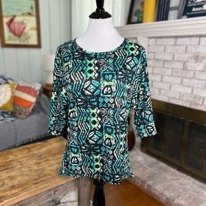 Ultra Teeze Aztec floral top